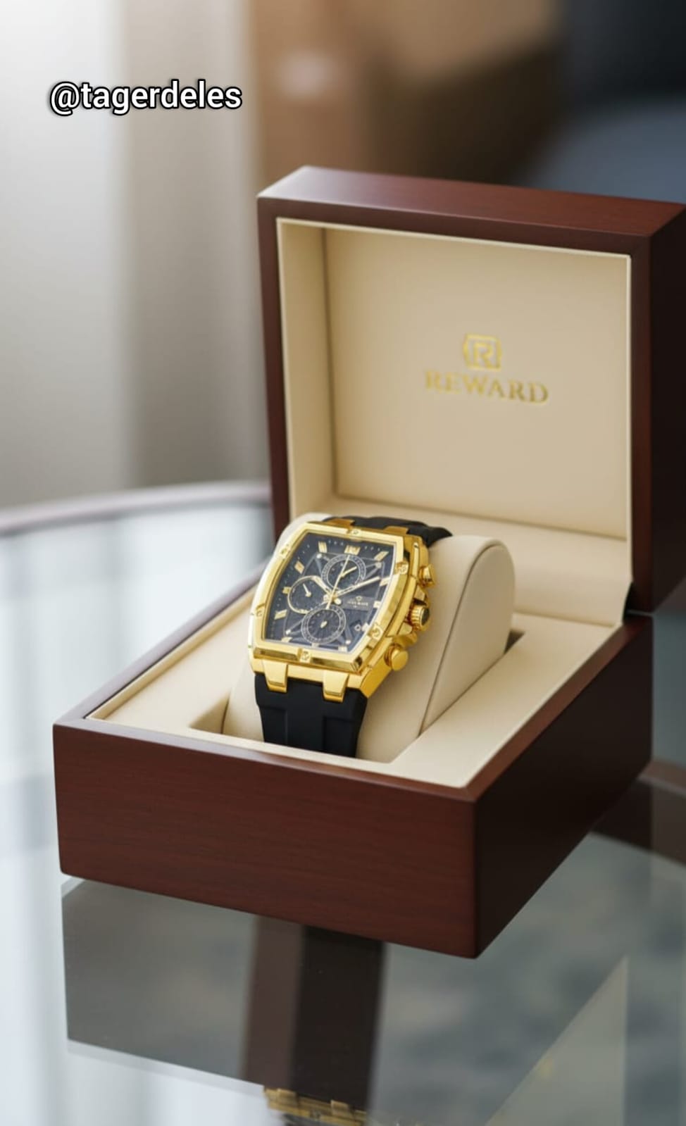 Luxury Gold Chronograph Men's Watch – Premium Silicone Strap | Waterproof Sport & Business Style