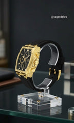 Luxury Gold Chronograph Men's Watch – Premium Silicone Strap | Waterproof Sport & Business Style
